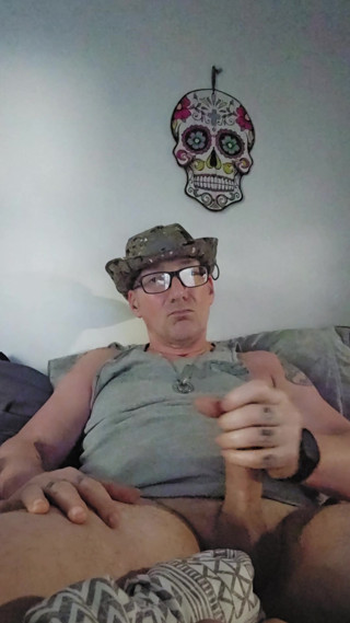 Big thick cock cowboy stroking and huge cum
