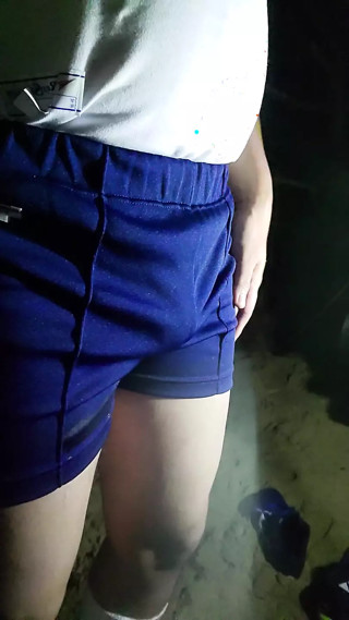 Fat Japanese boy p.e uniform clothes starts masturbating and ejaculates after wetting himself
