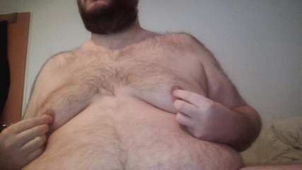 Just playing with my big fat man tits by Request, An extra