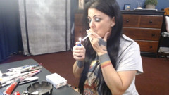 MILF Mid Make up Cigarette Smoking