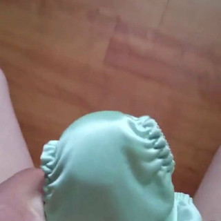 Cum on green nylon panties