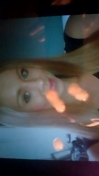 My Hot Cum on that Blonde Doll Face - Hot Cumming Tribute