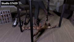 Under Giantess Secretary's Nylon Feet