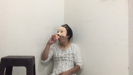 Femboy Sissy deepthroats a dildo, plays with their nipples and does a cumshot thumbnail