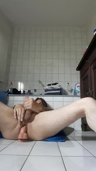 Dildo in my ass with hard cum