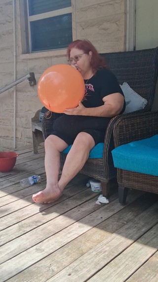 Big Beauty Nurse Vicki Has a Request to Blow up a Huge Balloon
