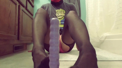 Femboy in crotchless pantyhose.