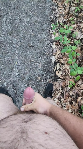 Walking nude on a trail.