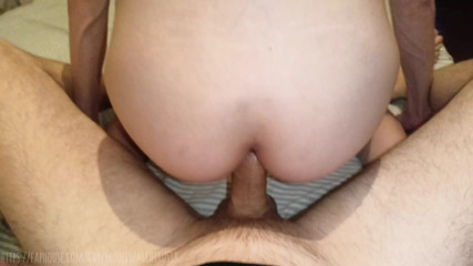 Jump on a brutal dick with cum without a condom !
