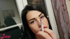 Outstanding Italian chick adores cigars