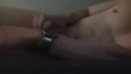 Teen boy cums on silver watch