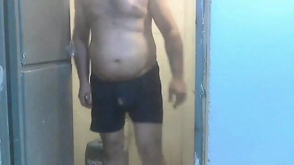 Masculine Man Cums in Office Storage and Shower