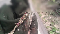 Bike Ride Boobs showing in public road and risk big natural boobs