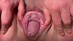 Pussy spread wide close up