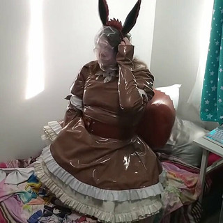 PVC Inflatable tail Brown Fox Sissy Maid Breathplay Hump