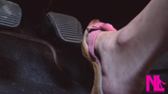 Pedal Pumping in Pink Wedgesflip Flops