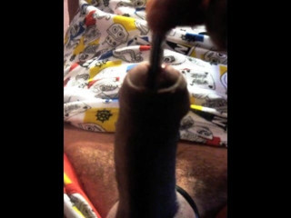 Estim cum shot on cam in Zeeman underwear