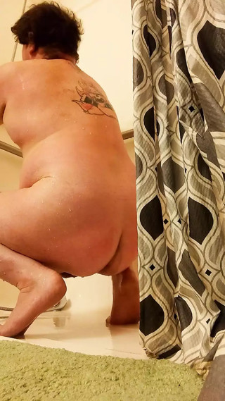 Showering my big fat white ass