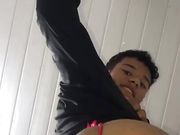 Big-tailed boy opening his ass at school