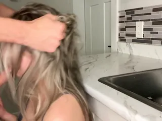 Loud Moaning PAWG Gets Face Fucked In The Kitchen