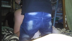 I Put My Fingers in Putita Rica at Night with a Pink Thong and Dress