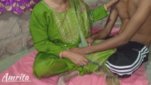 Jija saali Beautiful hot girl Amrita first time sex with StepSister with Hindi Audio Indian sex