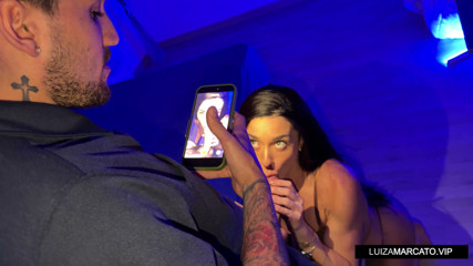 Cumshot On The Face Of a Busty Latina And Filming The Blowjob