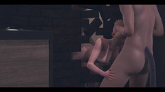 Hentai Uncensored - Delicious Blonde Gets Fucked by Two Friends Through the Wall - Japanese Asian Manga Anime Film Game Porn