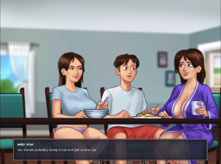 Sex with stepsister at dianing table stepmom caught summer time saga game