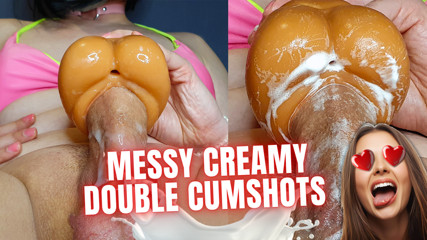 Messy Creamy Double Cumshots thumbnail