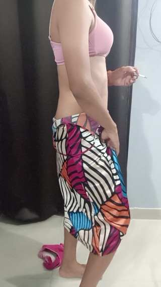 satin panty remove and show my long dick