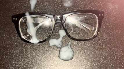 Protein shoot on eyeglasses.