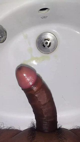 Desi Indian boy cum in wash basin. I am horny when I go in bathroom handjob