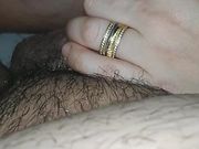 Step mom can't believe how big erection can have her step son and gave him a handjob 