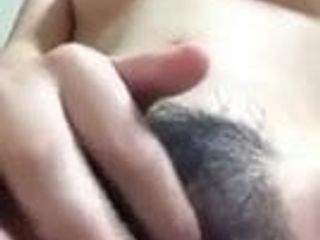 Hairy Asian Masturbating