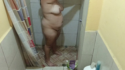 This shower ended up being very hot because my breasts felt so good.