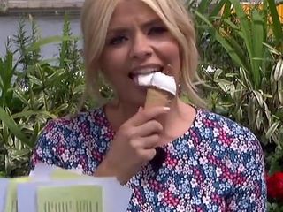 HOLLY WILLOUGHBY LICKING ICE CREAM SLO MO