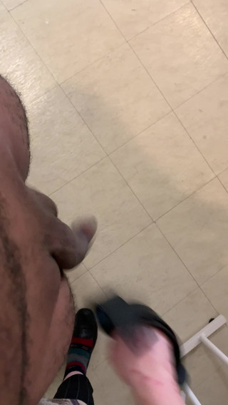 Black cock being whipped with belt