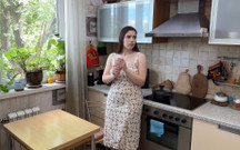 Hot Neighbor Fucked Me Hard in the Kitchen While Boyfriend Worked