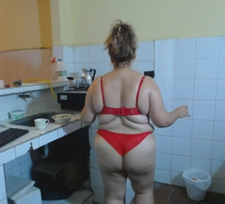 Bbw in red lingerie