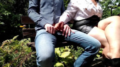 Risk! He Took His Dick Out in Front of a Sexy Mommy. Mature Mommy Made Him Cum!