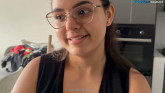 A Babysitter Masturbating Looks at Her New Boss and Ends up with the Milk on Her
