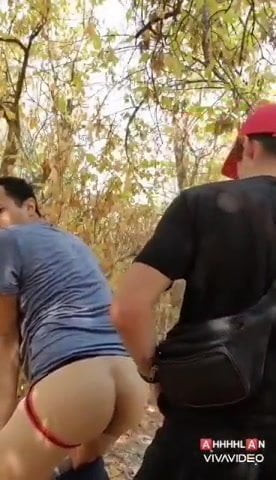 fucking my asian friend outdoor with cum in his ass (45'')