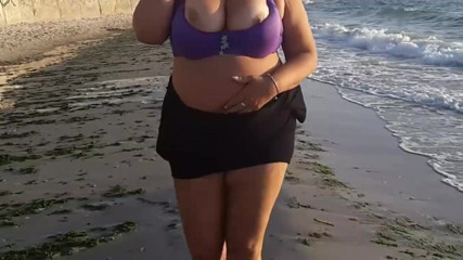 Naked women on sea. She not shy undress when people look