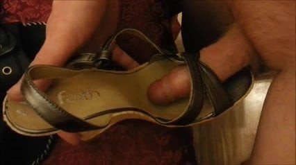 Cum over sister-in-law's high heel shoes