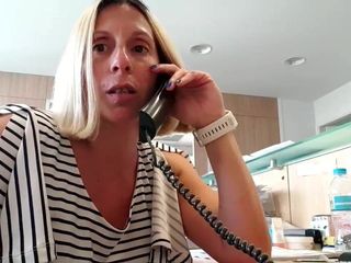 Naughty secretary pees in the office - then work continues