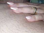 Step mom naked in bed get touched by step mom wuth her sexy long nails 