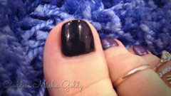 Toes, feet, freshly pedicured toenails, and foot jewelry JOI