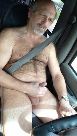 Daddy bear jerking and driving