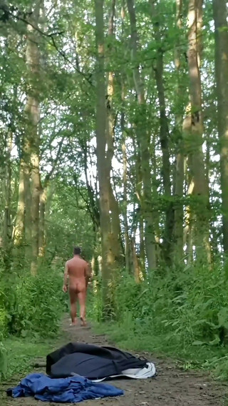 Naked Walking, Then Wank &amp; Cum